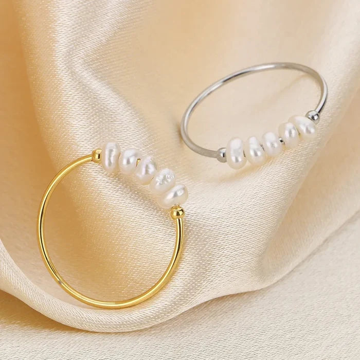Rosalie | Gold-Plated Pendants Ring with Pearl