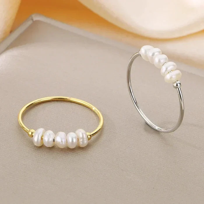 Rosalie | Gold-Plated Pendants Ring with Pearl