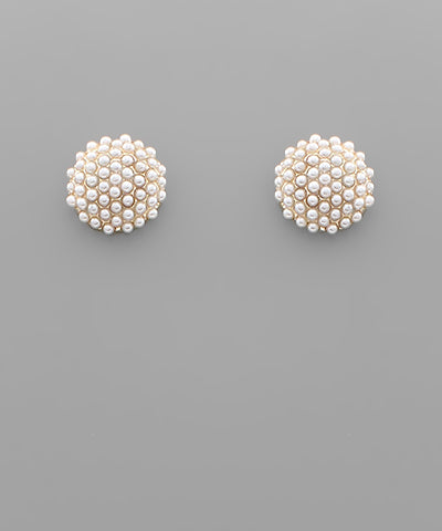 Round Pearl & Gold Studs