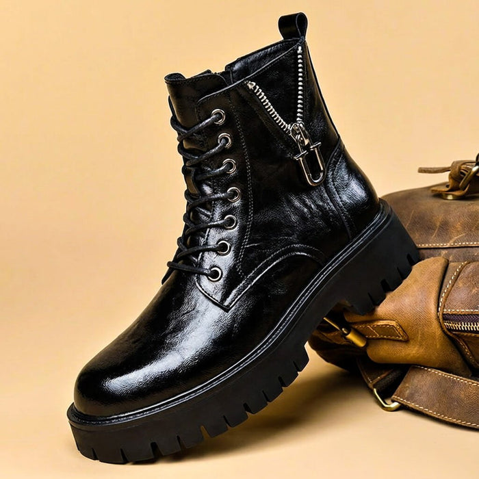 Rugged Leather Utility Boots