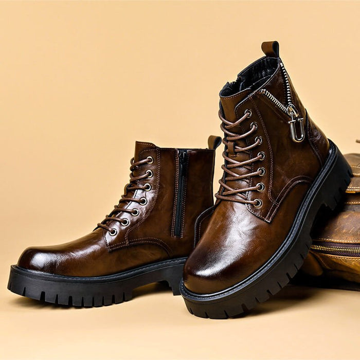 Rugged Leather Utility Boots