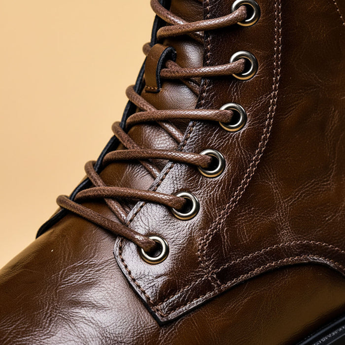 Rugged Leather Utility Boots