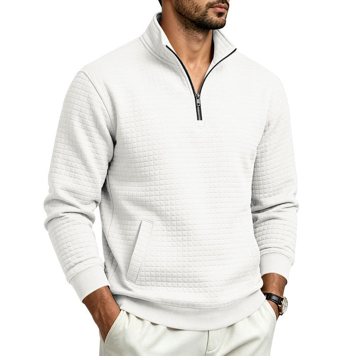 Ruutu | Checkered Jacquard Half-Zip Sweatshirt