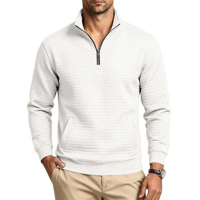 Ruutu | Checkered Jacquard Half-Zip Sweatshirt