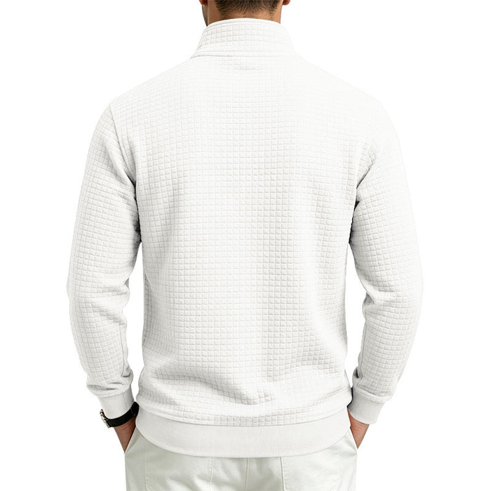 Ruutu | Checkered Jacquard Half-Zip Sweatshirt