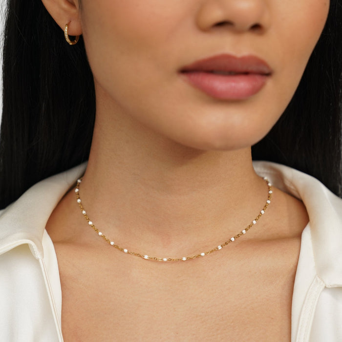 Sabina | Gold-Plated Fine Choker with Mini Pearls