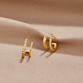 Sabina | Gold-Tone Hoops with Geometric Touch