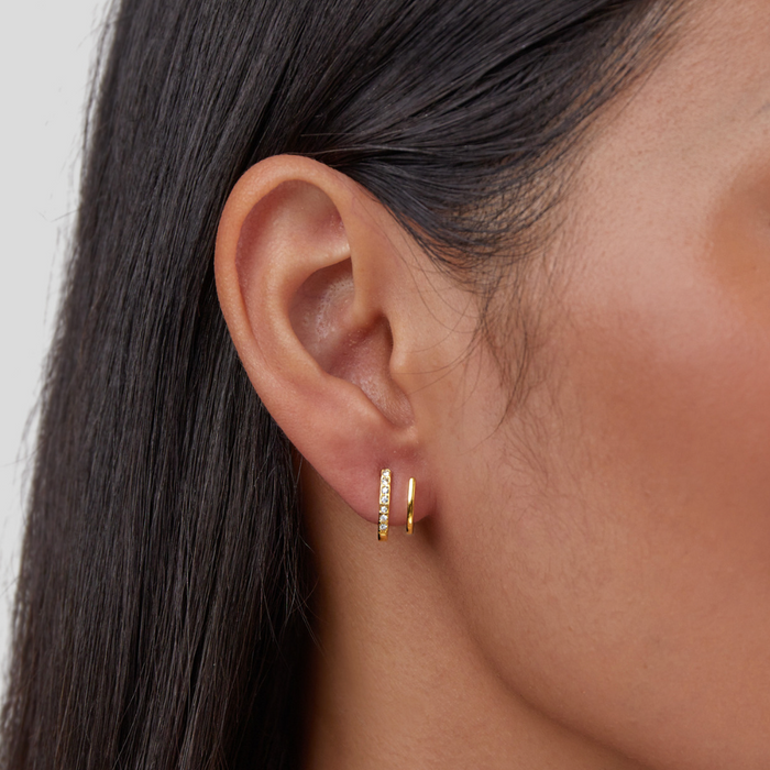 Sabina | Gold-Tone Hoops with Geometric Touch