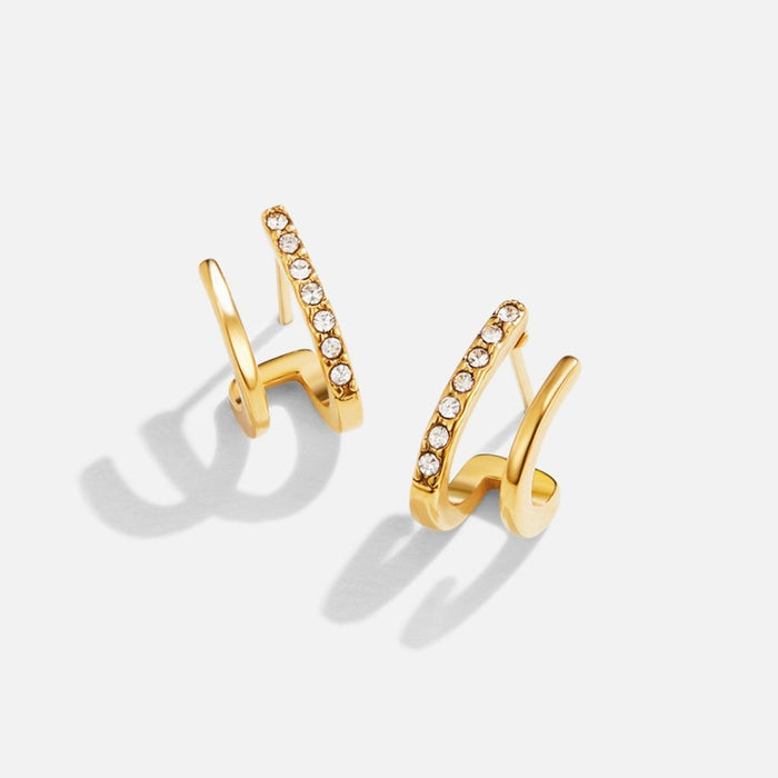 Sabina | Gold-Tone Hoops with Geometric Touch