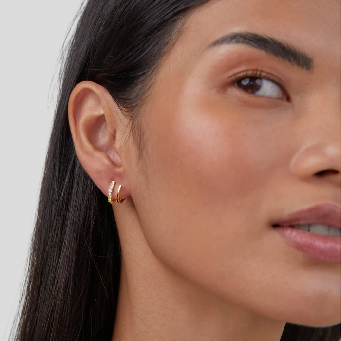 Sabina | Gold-Tone Hoops with Geometric Touch