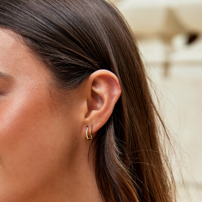 Sabina | Gold-Tone Hoops with Geometric Touch
