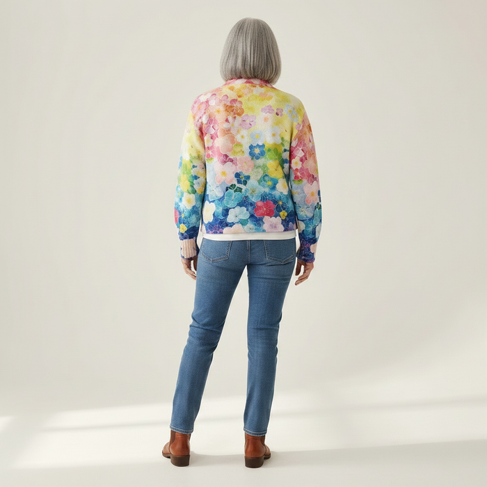 Saima - Watercolour Gradient Zip Bomber