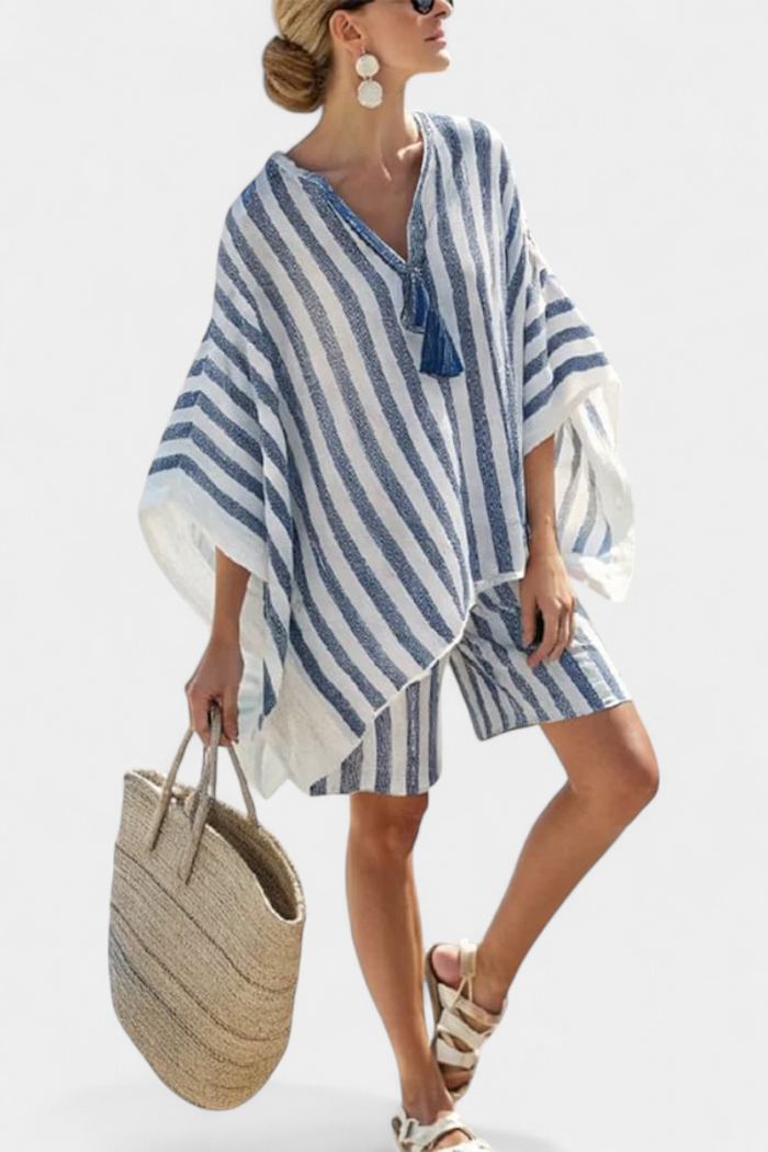 Salome | Set Striped Blouse and Shorts