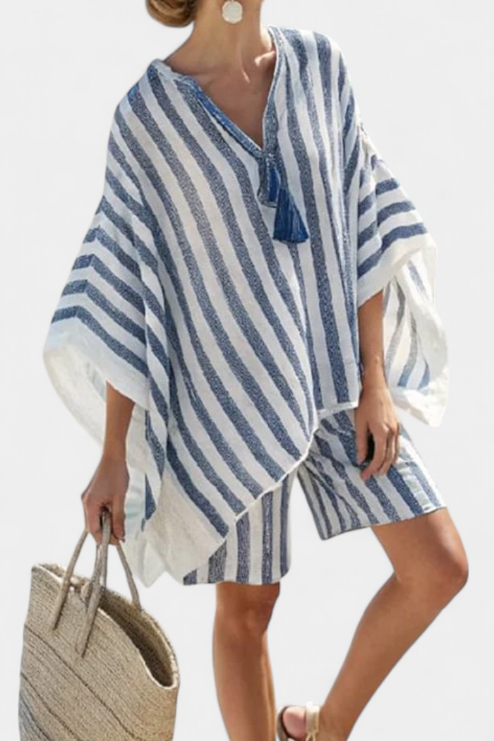 Salome | Set Striped Blouse and Shorts
