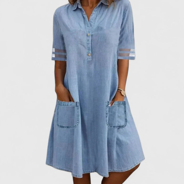 Sanni - Figure-Flattering Denim Dress