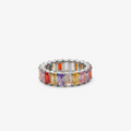 Sanni | Silver Multicolour Baguette Ring
