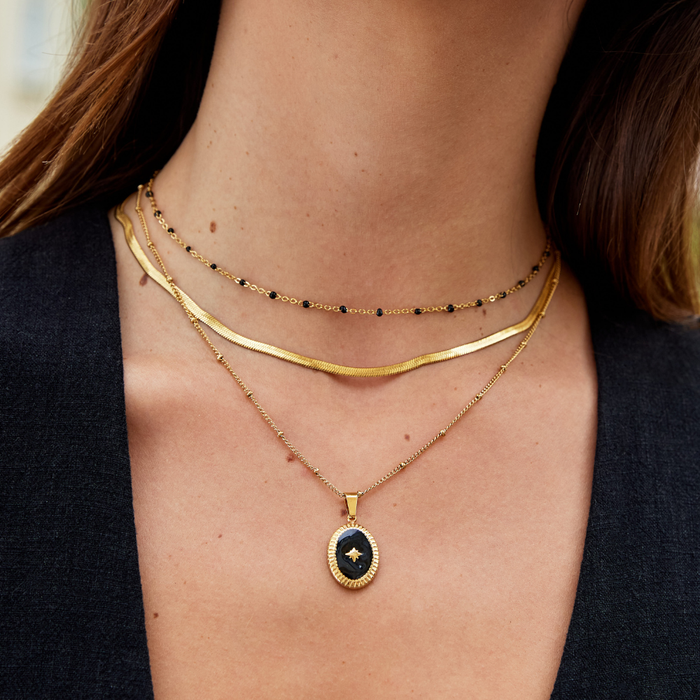 Sara | Gold-Plated Delicate Curved Elisa-marie Necklace
