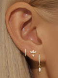 Sára | Gold-Plated Delicate Earrings with Discreet Movement