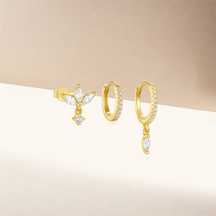 Sára | Gold-Plated Delicate Earrings with Discreet Movement