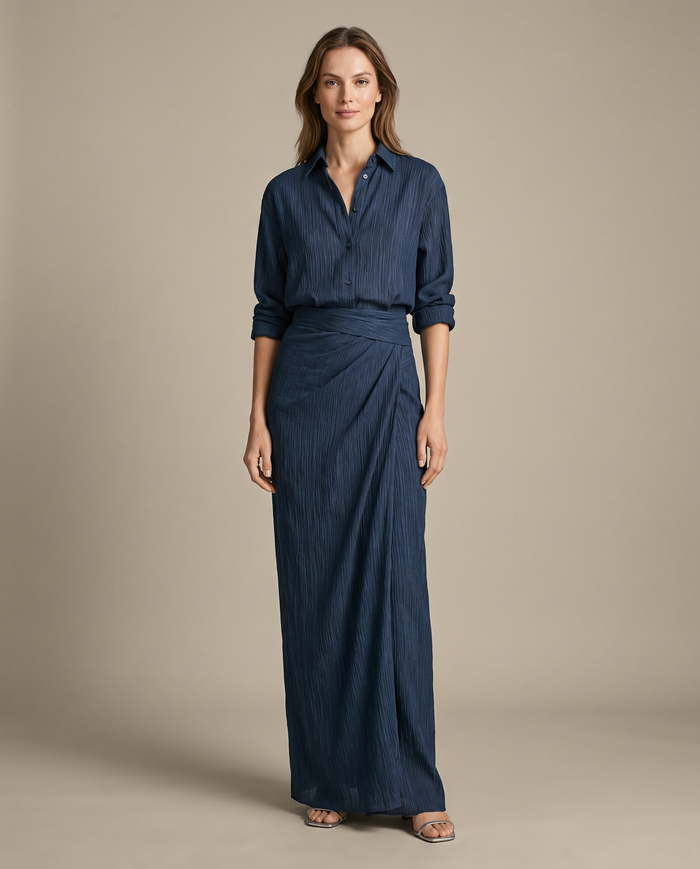 Saray elegant set with maxi skirt - full length editorial