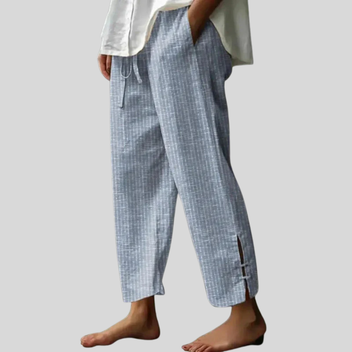 Satu - Textured Split-Hem Trousers