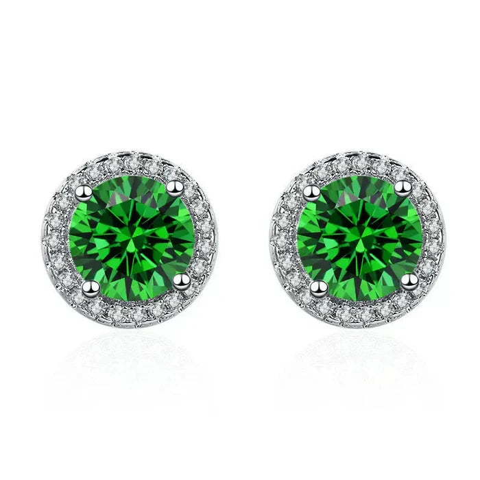 Selina | Emeralds Earrings with Brilliant Edge