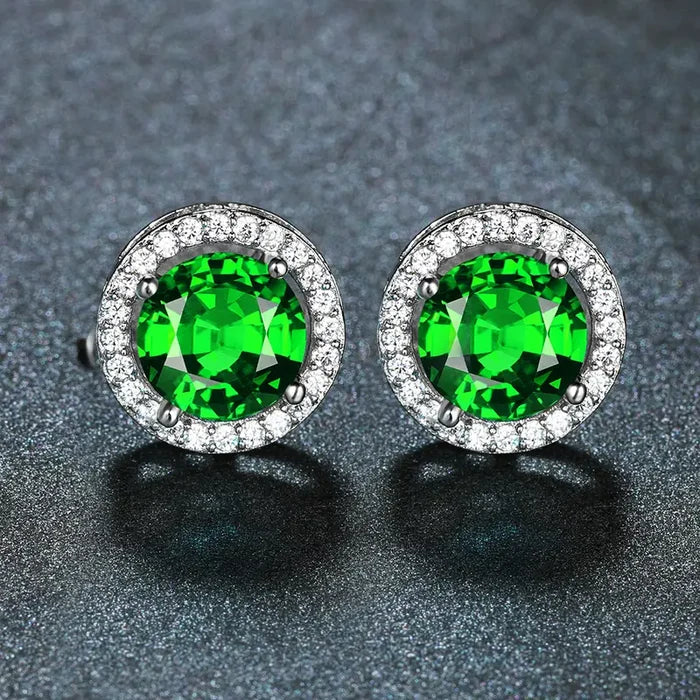 Selina | Emeralds Earrings with Brilliant Edge