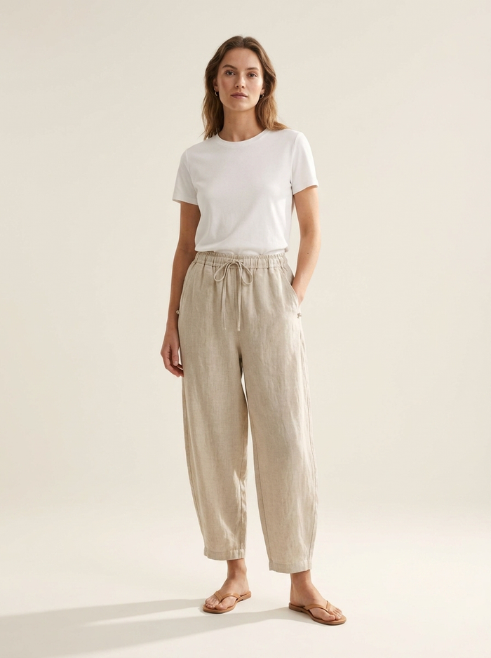 Senna linen trousers relaxed cut - editorial hero