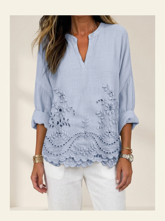 Shirt Coastal Bloom blue floral - editorial hero