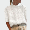 Shirt Embroidered with Neckline High