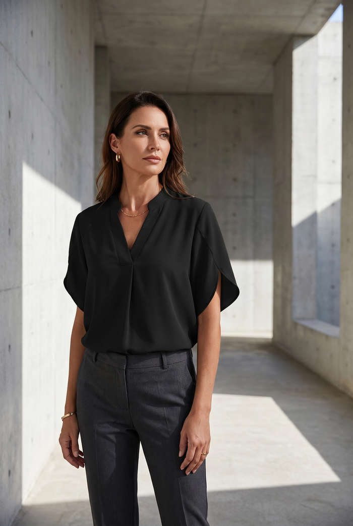 Shirt with Printed Draped