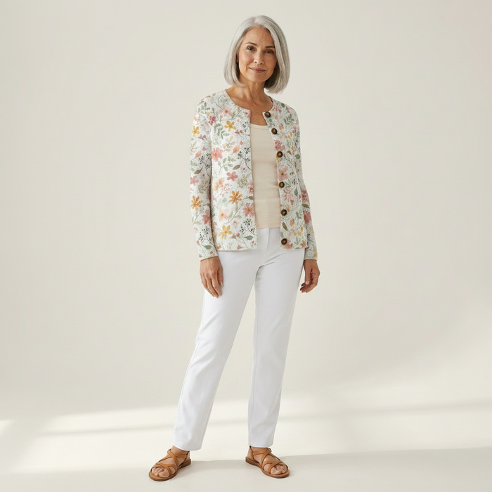 Sirkka - Watercolour Floral Cardigan