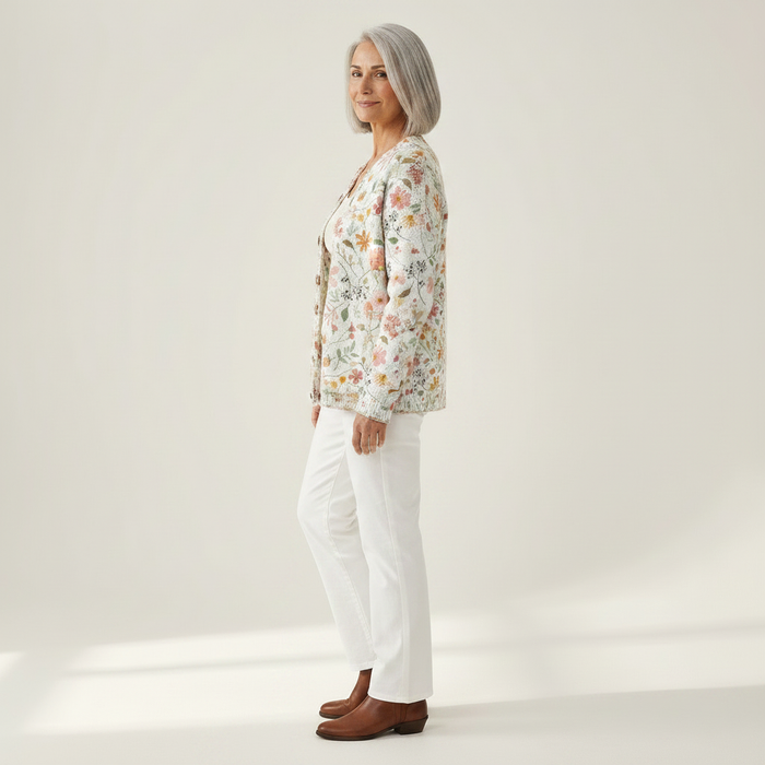 Sirkka - Watercolour Floral Cardigan
