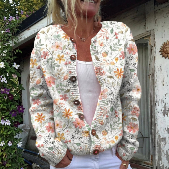 Sirkka - Watercolour Floral Cardigan