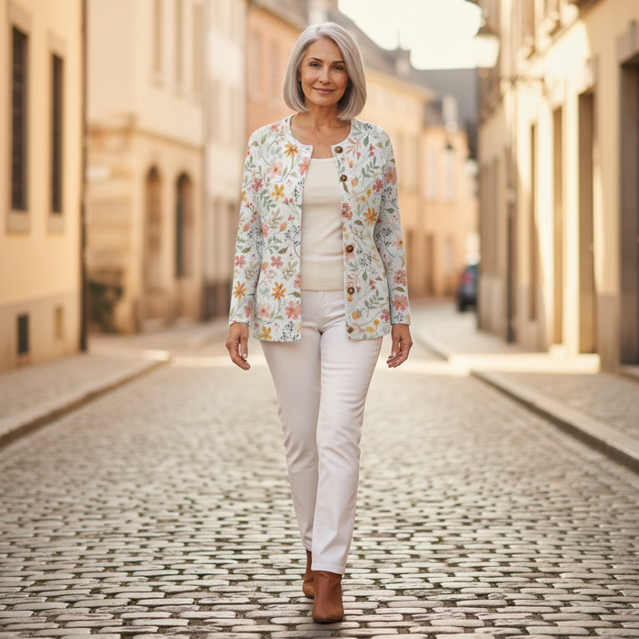 Sirkka - Watercolour Floral Cardigan