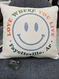 Smiley Happy Fayetteville Pillow