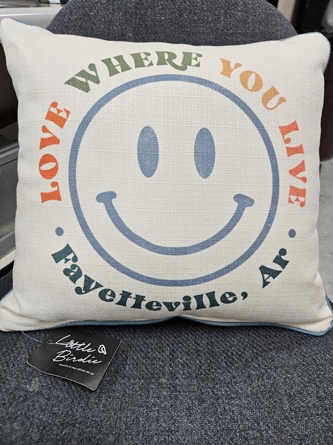 Smiley Happy Fayetteville Pillow