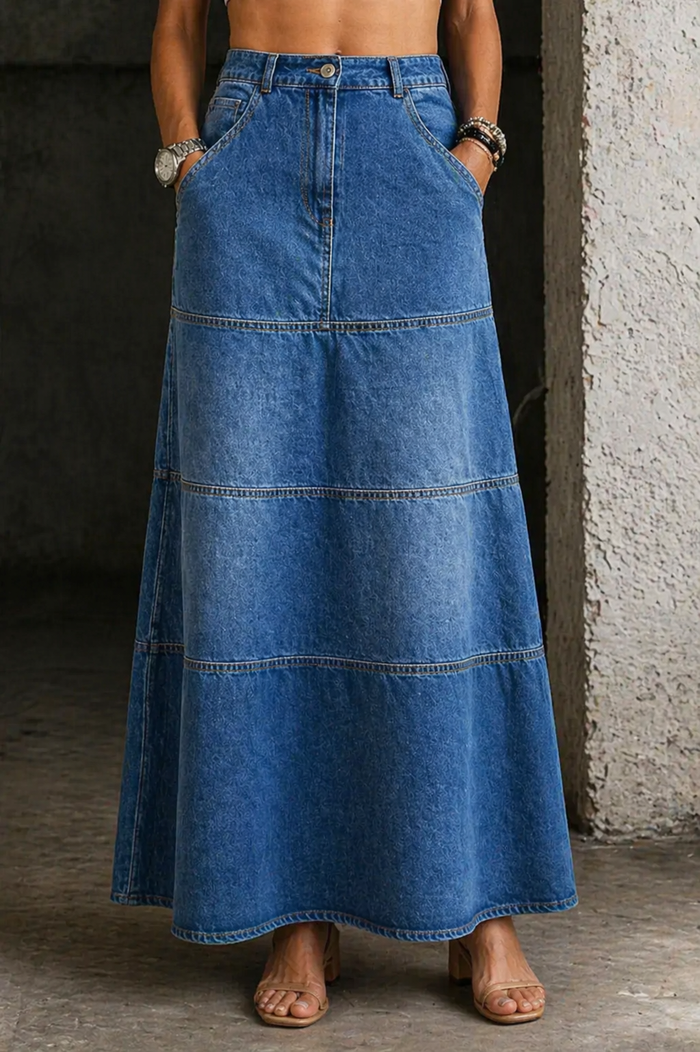 Sofia - Midi Denim Skirt