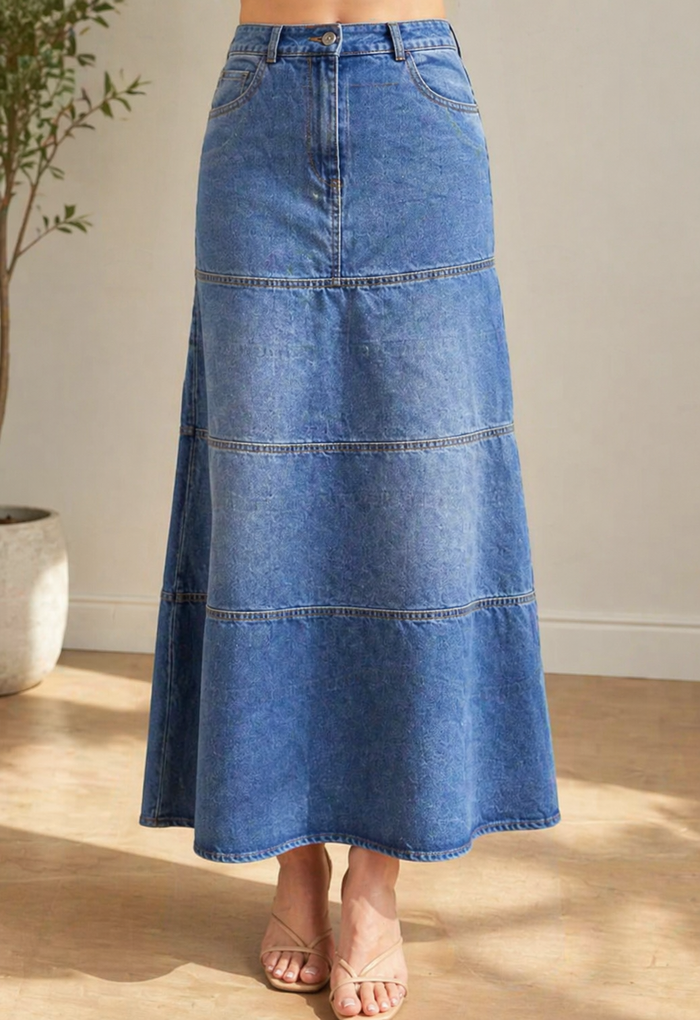 Sofia - Midi Denim Skirt