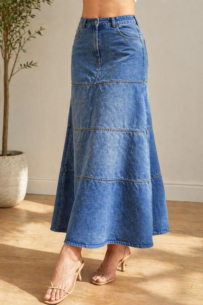 Sofia - Midi Denim Skirt