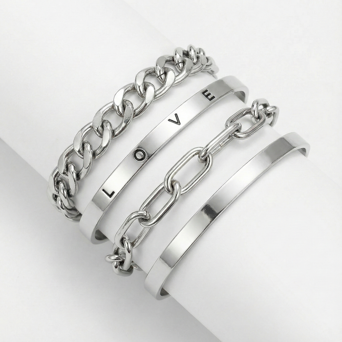 Sofia | Elan Mercer Silver Bracelets Set