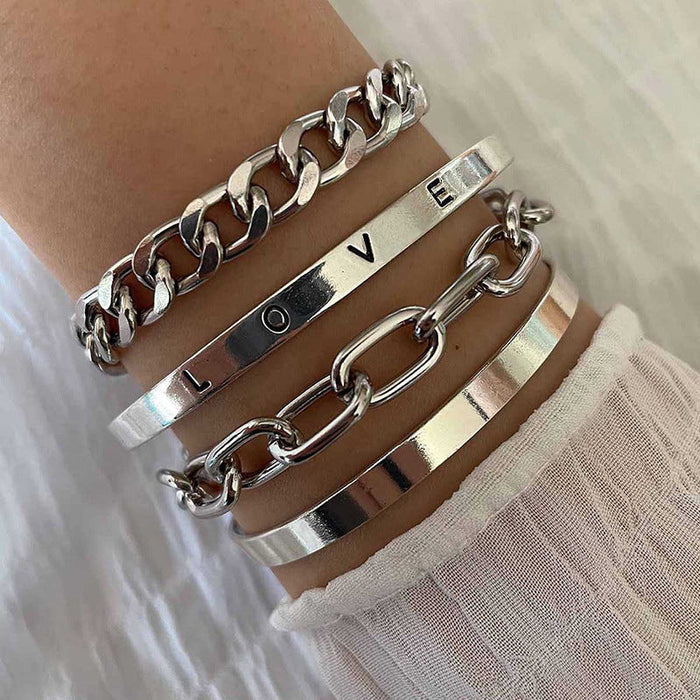 Sofia | Elan Mercer Silver Bracelets Set