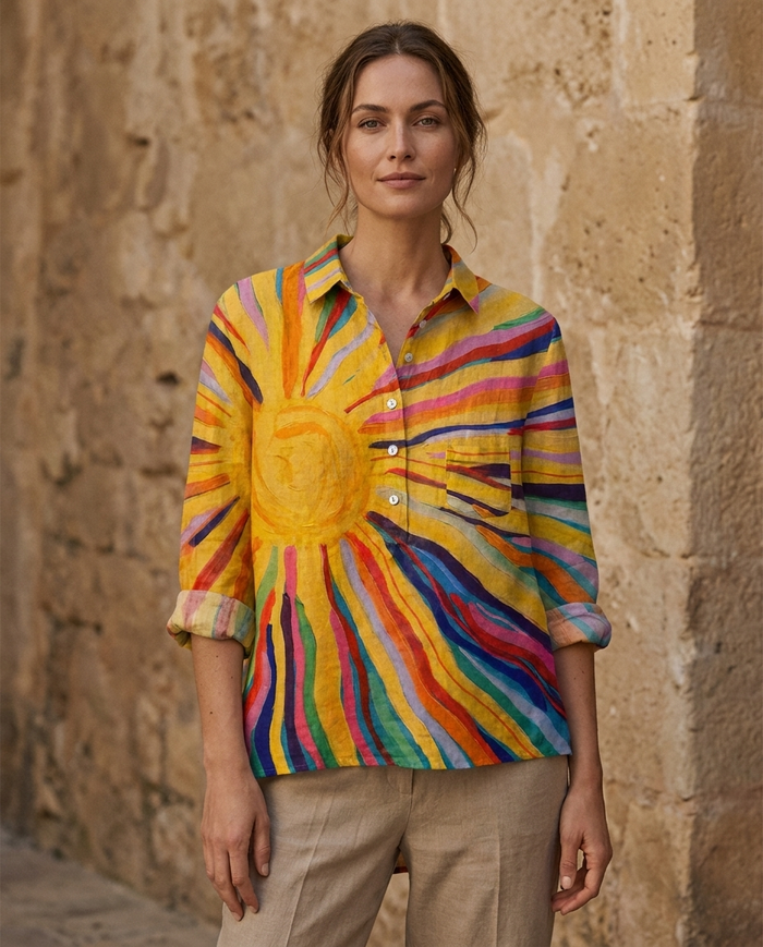 Solara | Linen Elegant Summer Blouse