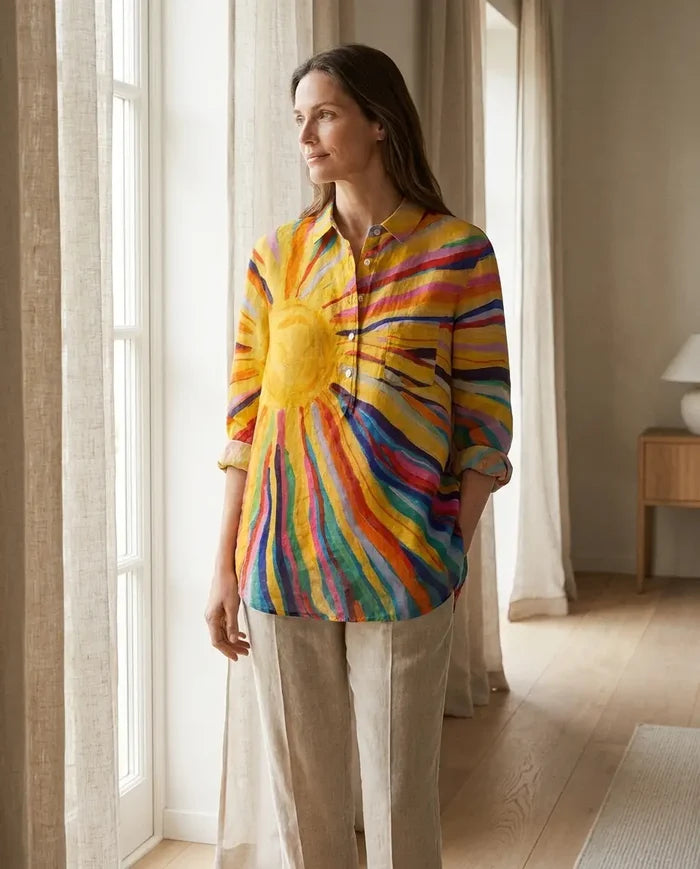 Solara | Linen Elegant Summer Blouse