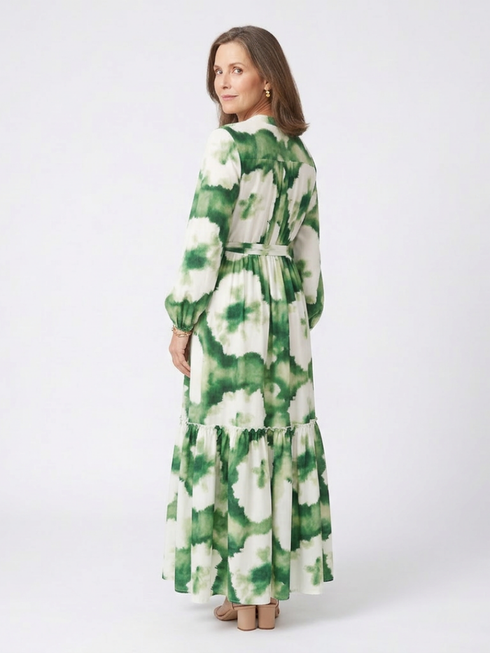 Sophie | Long-Sleeve and Waist Tied Maxi Dress
