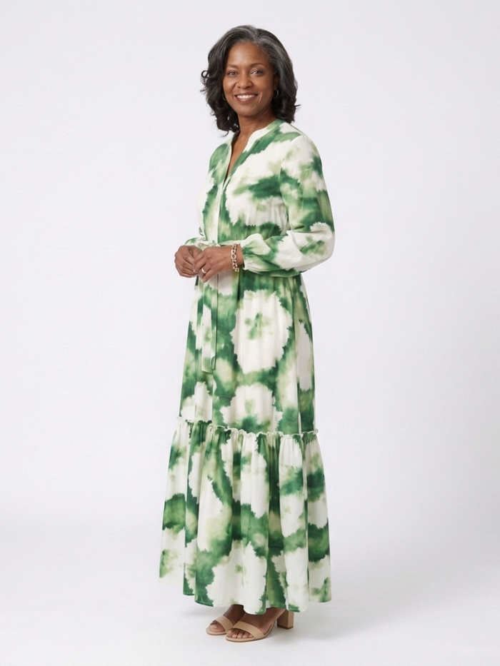 Sophie | Long-Sleeve and Waist Tied Maxi Dress
