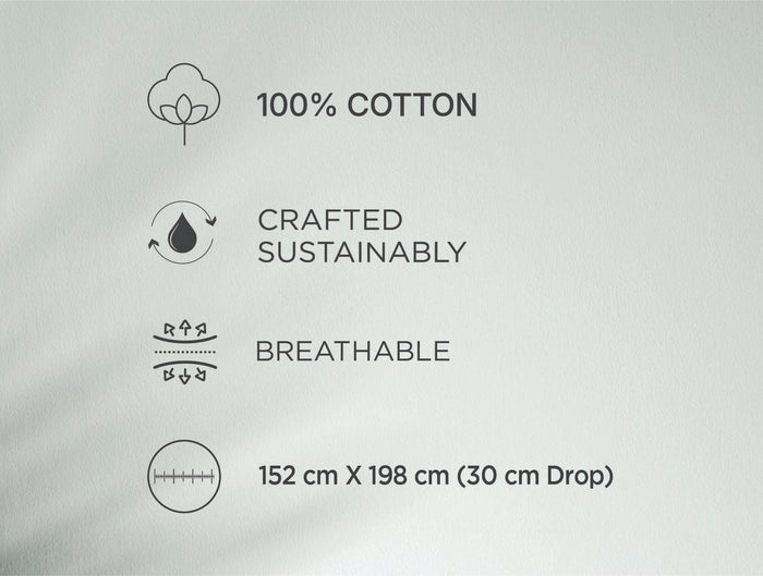 Spaces Fiora Light Green Geometric 100% Cotton Queen Fitted Sheet with 2 Pillow Covers - 60 x 78 Inches