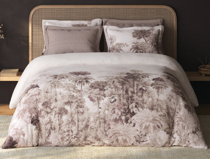 Spaces Sierra Taupe Floral 100% Hygro Cotton 210 TC Large Bedsheet with 4 Pillow Covers - 108 x 108 Inches