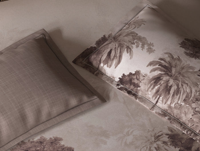 Spaces Sierra Taupe Floral 100% Hygro Cotton 210 TC Large Bedsheet with 4 Pillow Covers - 108 x 108 Inches