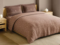 Spaces Warli Light Brown Abstract 100% Cotton 210 TC Large Bedsheet with 2 Pillow Covers - 108 x 108 Inches